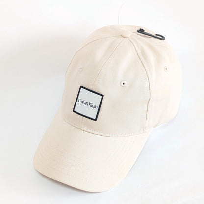Calvin Klein キャップ ベージュ 帽子 センターロゴ 男女兼用 白