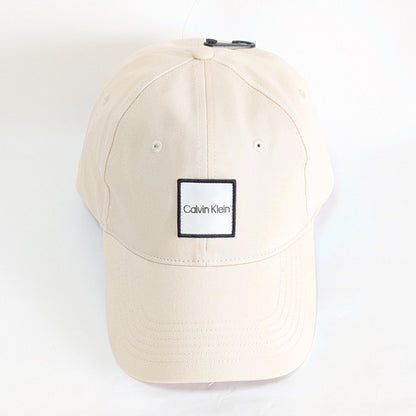 Calvin Klein キャップ ベージュ 帽子 センターロゴ 男女兼用 白