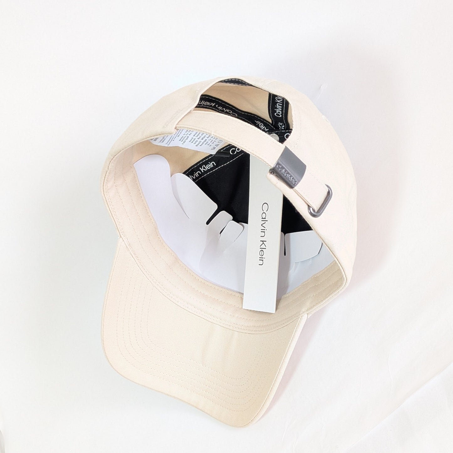 Calvin Klein キャップ ベージュ 帽子 センターロゴ 男女兼用 白