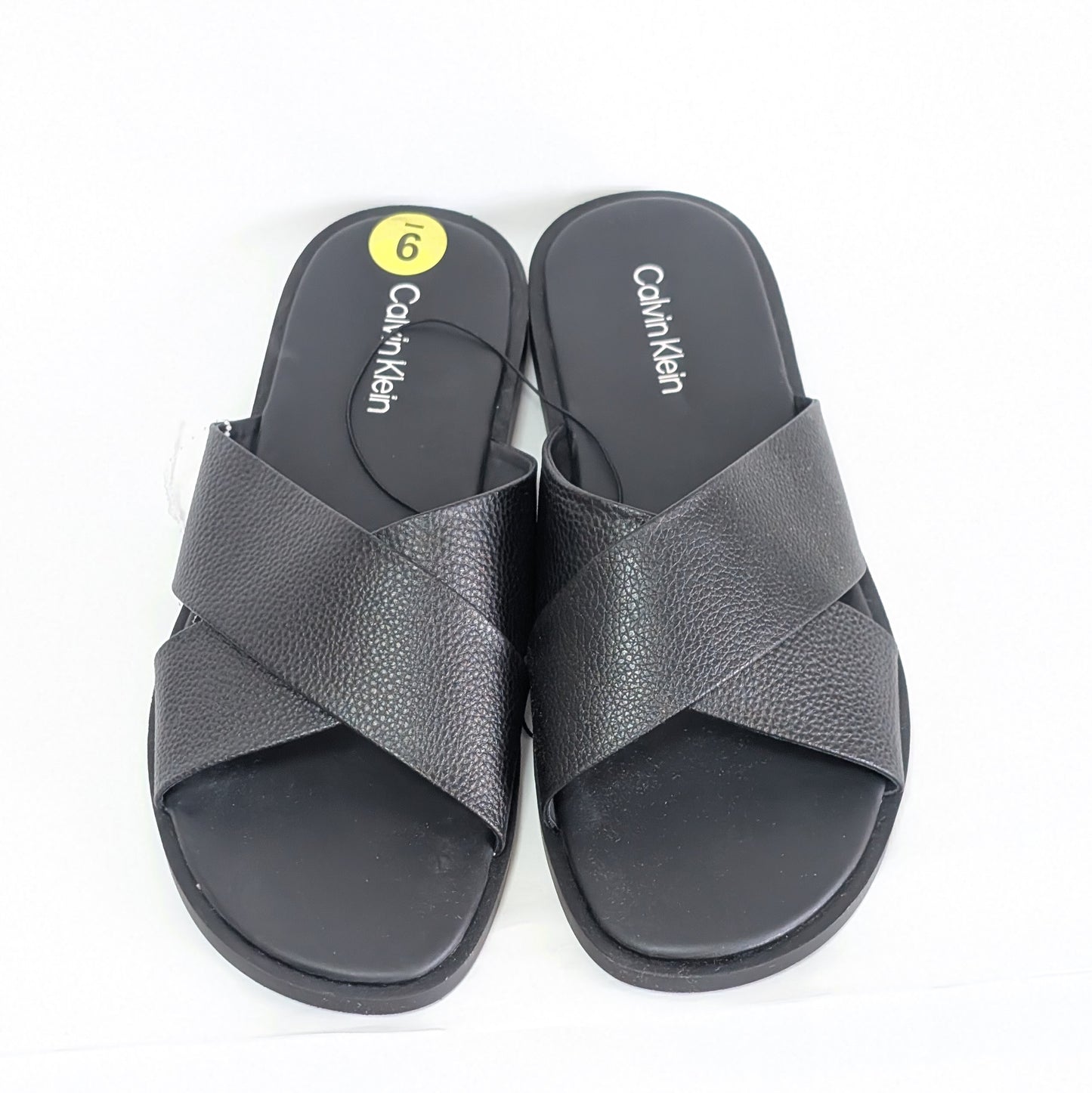 Calvin Klein サンダルスリップオン 27㎝ フェイクレザー 黒