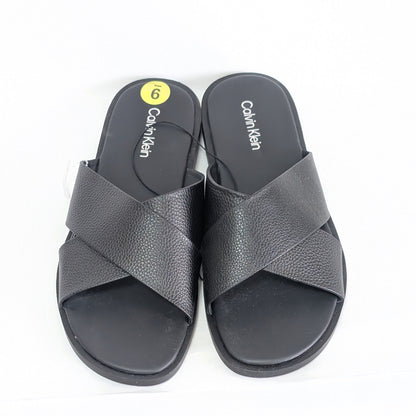 Calvin Klein サンダルスリップオン 27㎝ フェイクレザー 黒