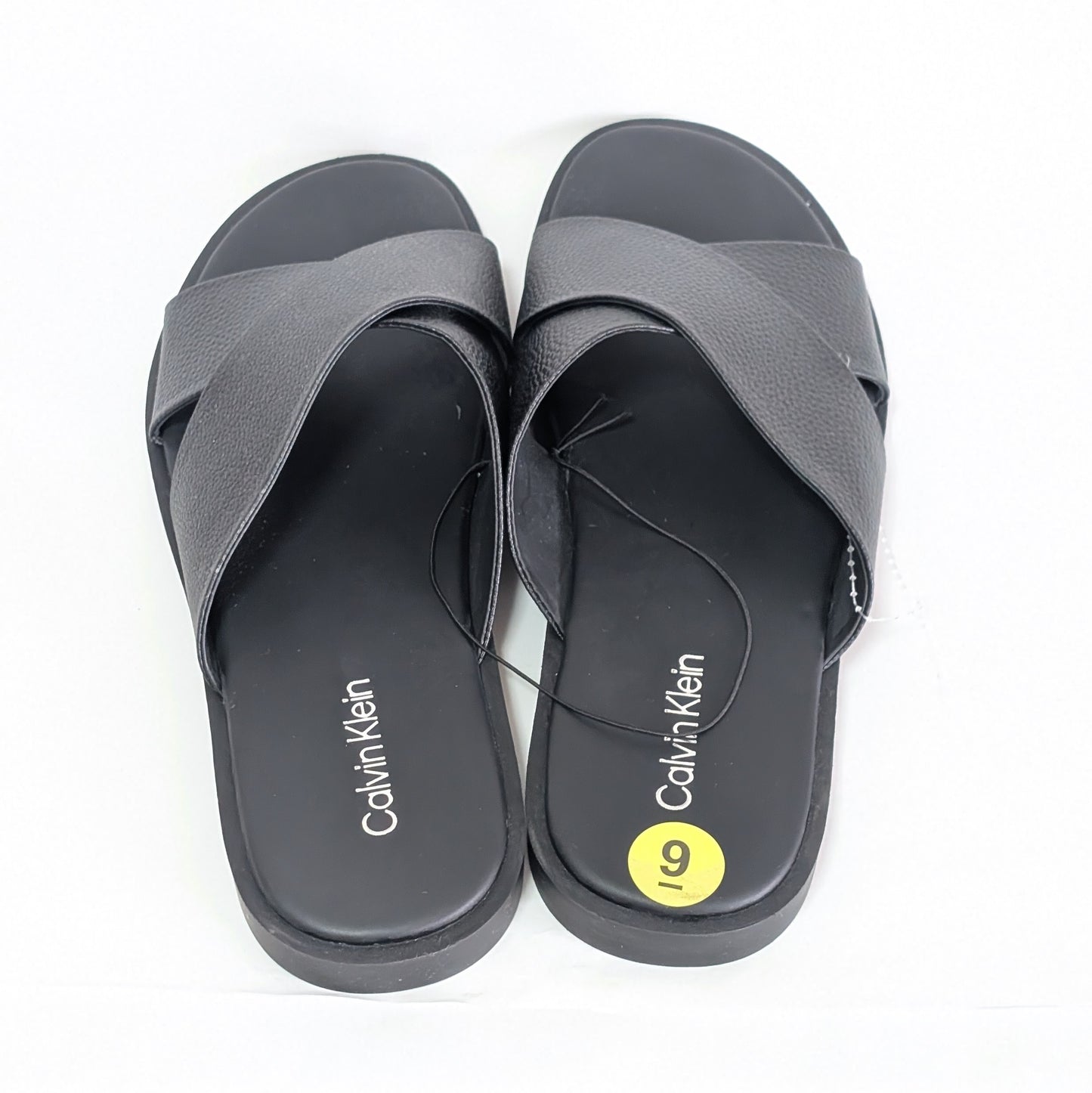 Calvin Klein サンダルスリップオン 27㎝ フェイクレザー 黒