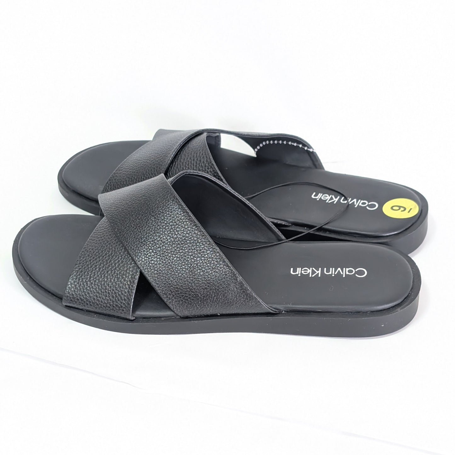 Calvin Klein サンダルスリップオン 27㎝ フェイクレザー 黒