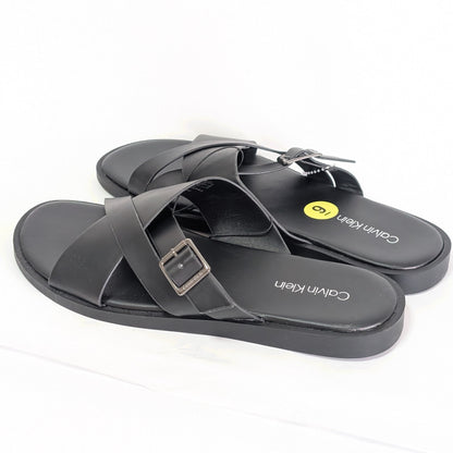 Calvin Klein サンダル ブラック スリップオン 無地 27㎝ メンズ