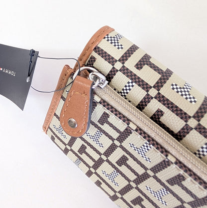 Tommy Hilfiger 長財布 おしゃれ 人気 ロゴ ブラウン TH柄