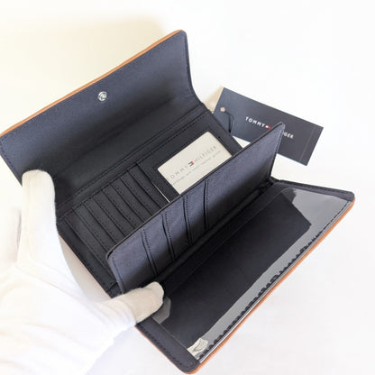 Tommy Hilfiger 長財布 おしゃれ 人気 ロゴ ブラウン TH柄