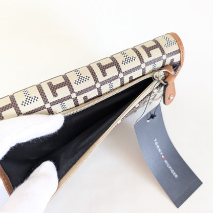 Tommy Hilfiger 長財布 おしゃれ 人気 ロゴ ブラウン TH柄