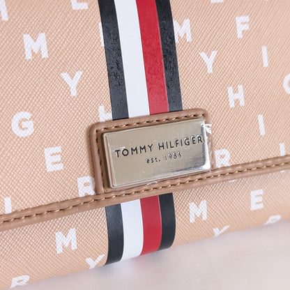 Tommy Hilfiger 長財布 おしゃれ ロゴ トリコロール ベージュ