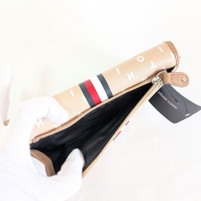 Tommy Hilfiger 長財布 おしゃれ ロゴ トリコロール ベージュ