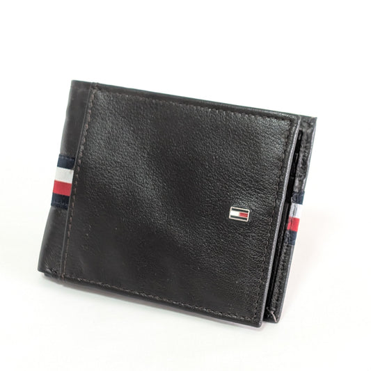 Tommy Hilfiger 折財布 コンパクト トリコロール柄 黒 二つ折り