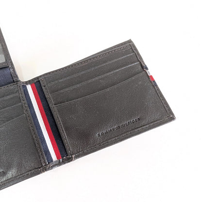 Tommy Hilfiger 折財布 コンパクト トリコロール柄 黒 二つ折り