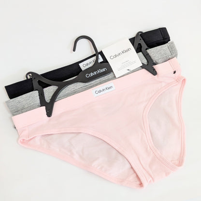 CalvinKlein レディース 下着 ショーツ ビキニ 3枚セット ピンク グレー ブラック M