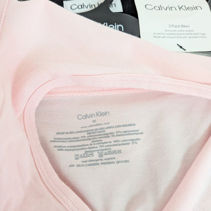 CalvinKlein レディース 下着 ショーツ ビキニ 3枚セット ピンク グレー ブラック M