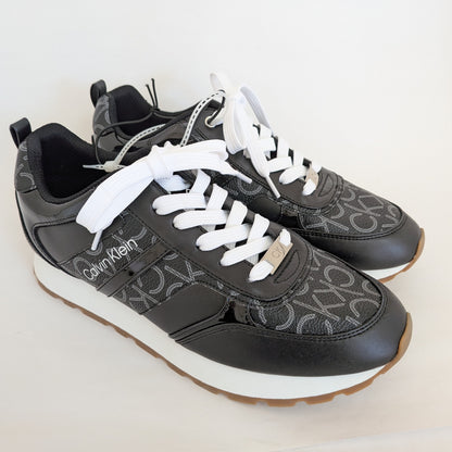 Calvin Klein スニーカー ブラック CKロゴ 総柄 おしゃれ 27.5cm