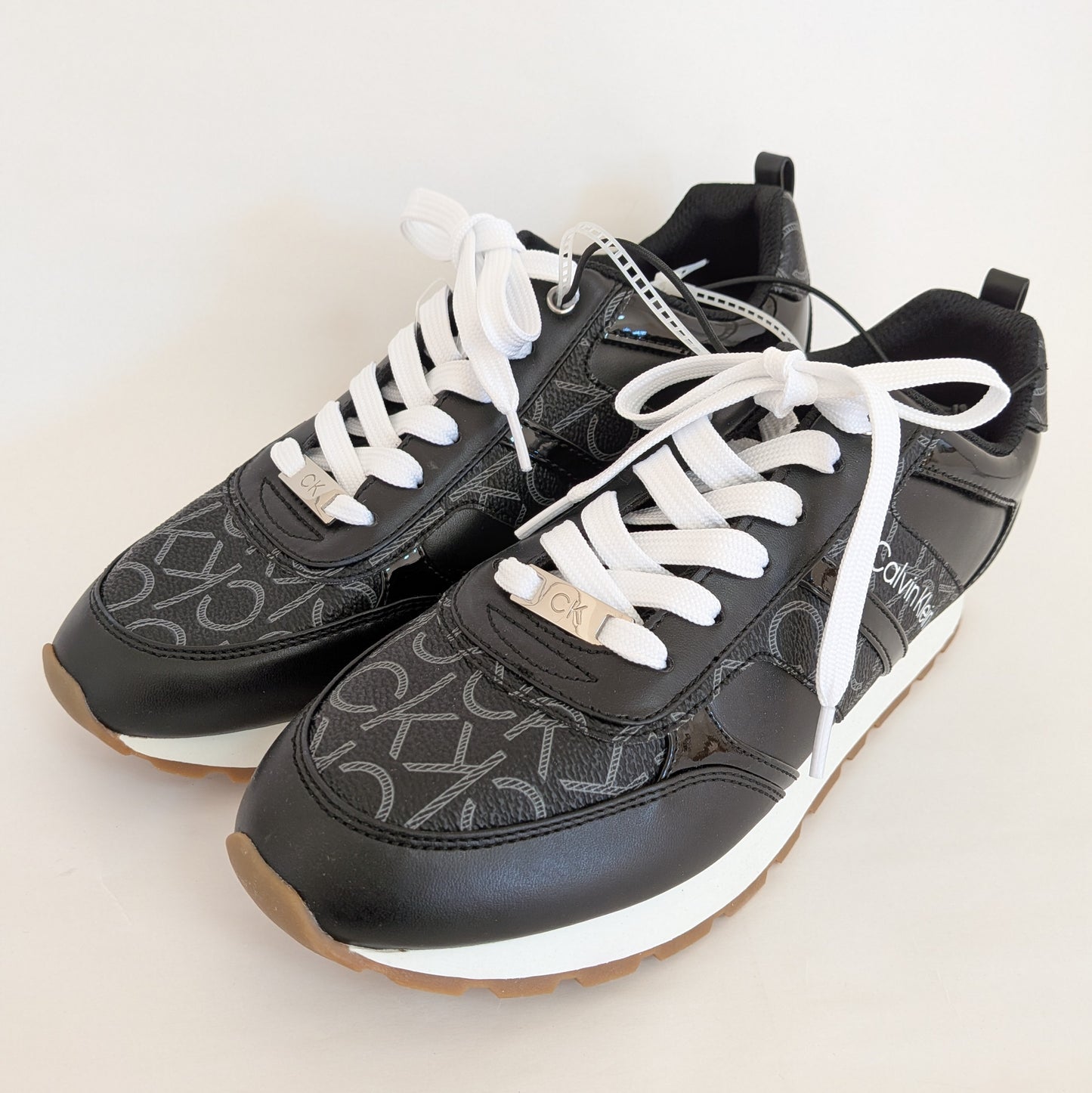 Calvin Klein スニーカー ブラック CKロゴ 総柄 おしゃれ 27.5cm