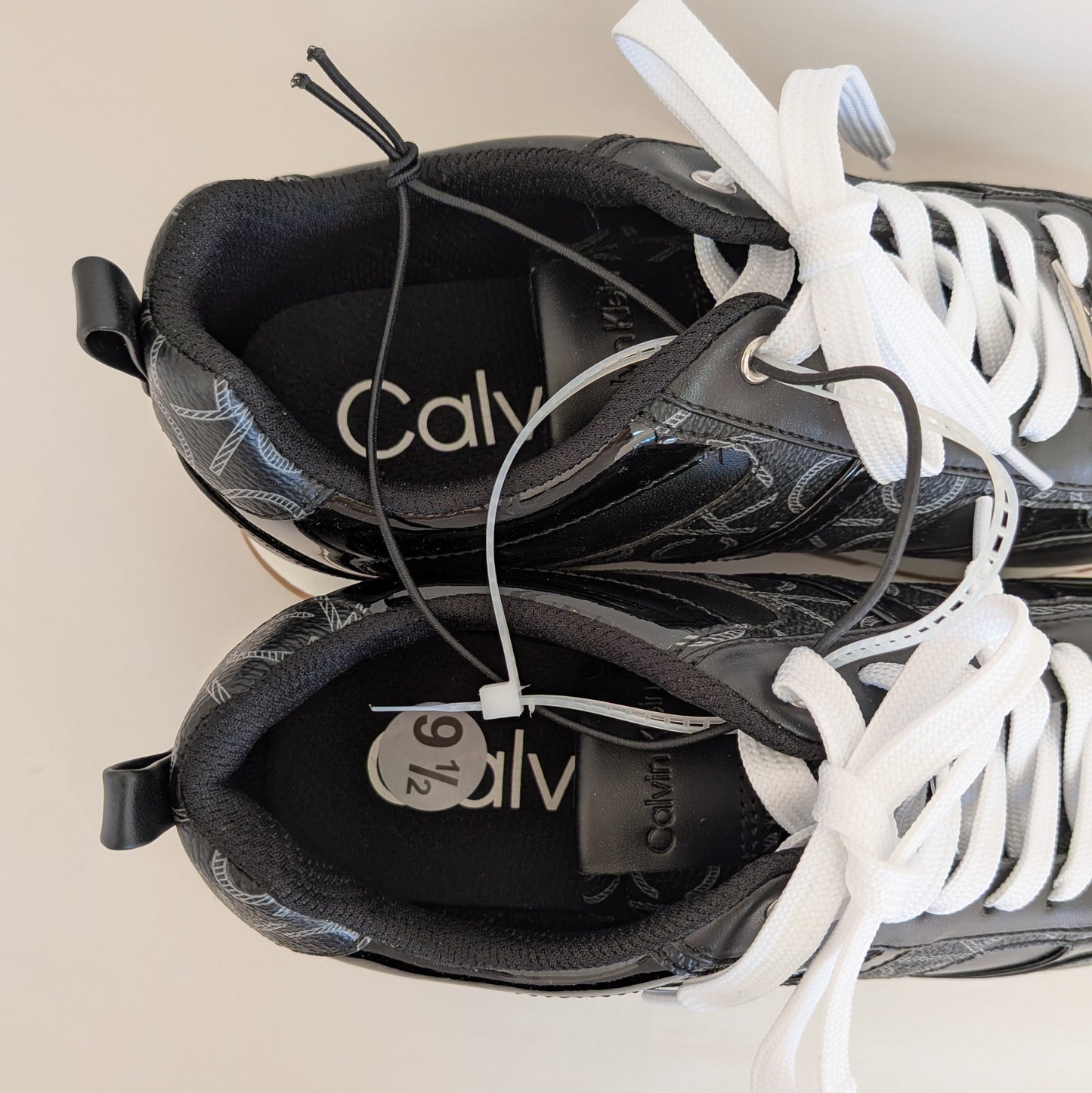 Calvin Klein スニーカー ブラック CKロゴ 総柄 おしゃれ 27.5cm