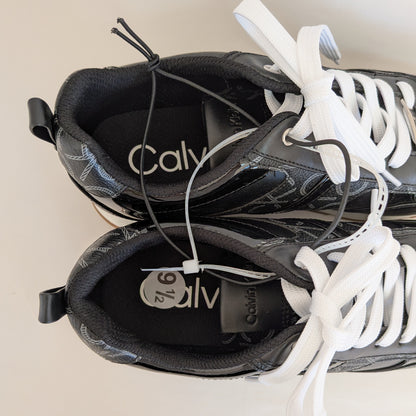 Calvin Klein スニーカー ブラック CKロゴ 総柄 おしゃれ 27.5cm