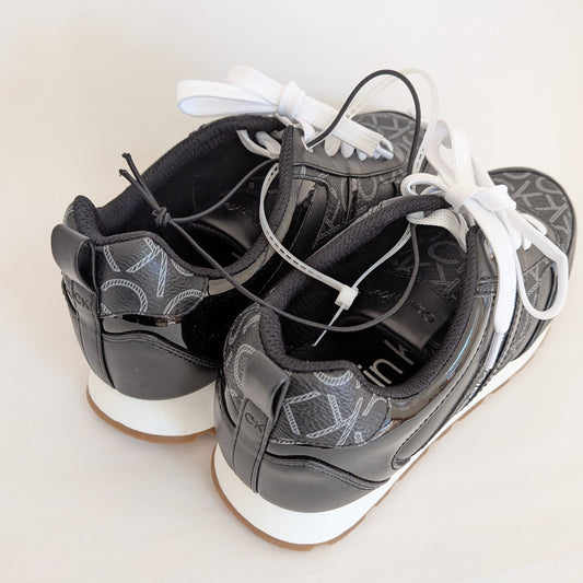 Calvin Klein スニーカー ブラック CKロゴ 総柄 おしゃれ 27.5cm