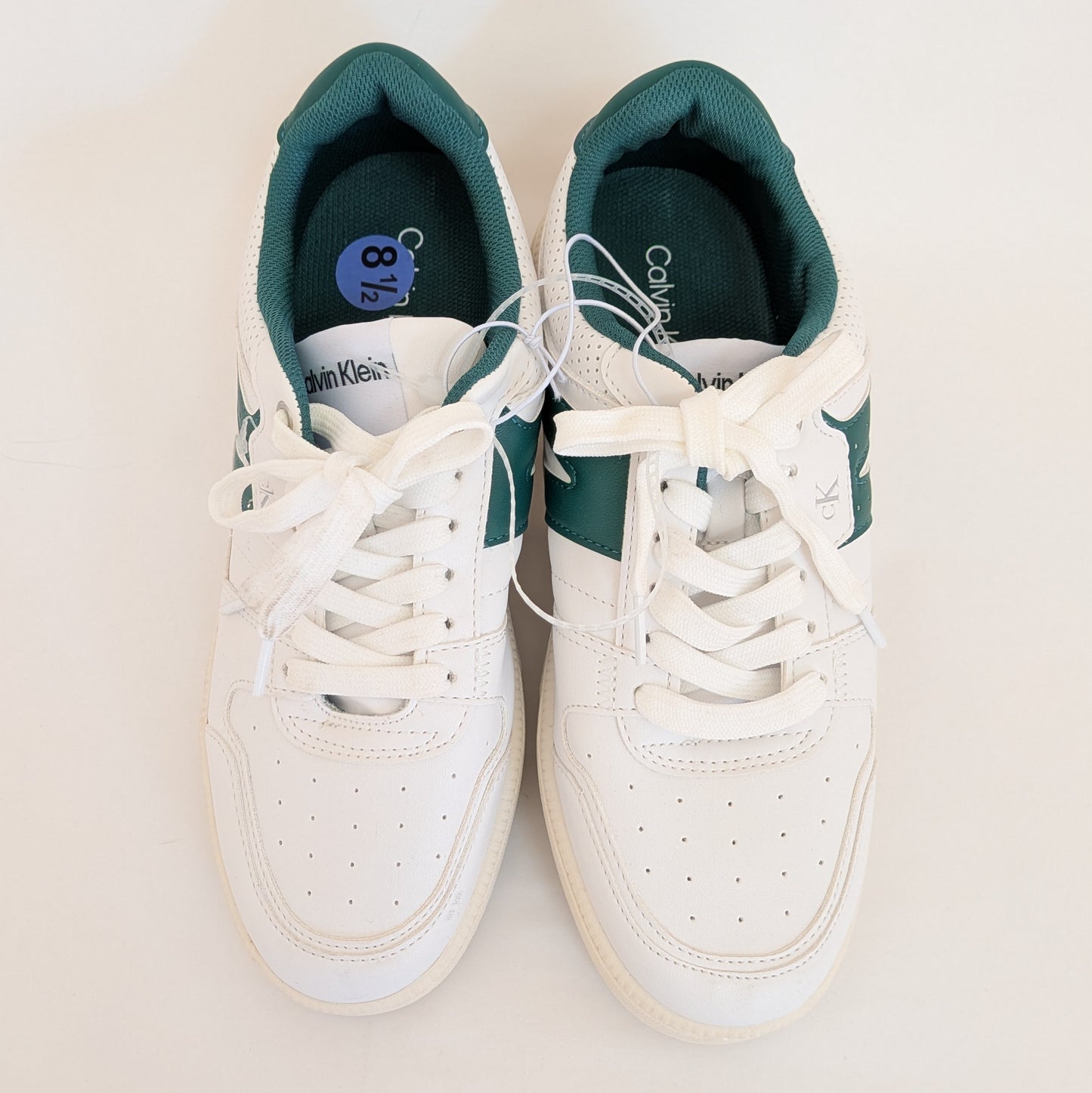 Calvin Klein スニーカー ホワイト グリーン 人気色 CKロゴ ワンポイント 26.5cm