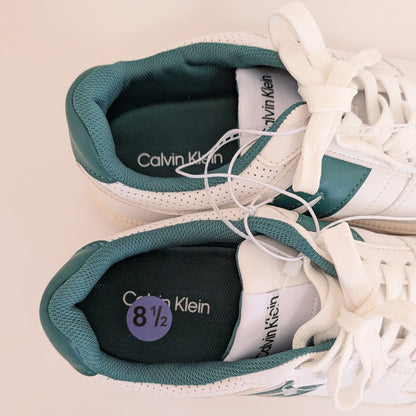 Calvin Klein スニーカー ホワイト グリーン 人気色 CKロゴ ワンポイント 26.5cm