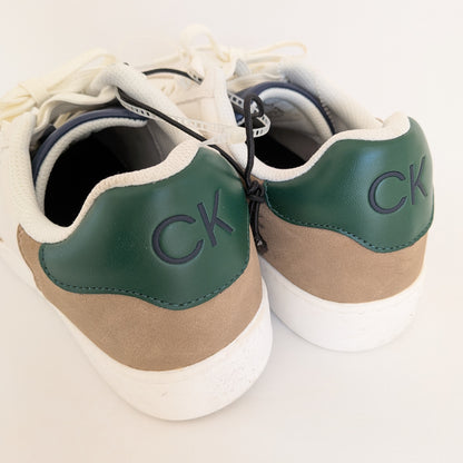 Calvin Klein スニーカー ホワイト グリーン ベージュ 人気色 CKロゴ 27.0cm