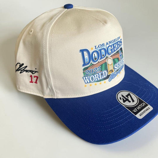 ロサンゼルス・ドジャース キャップ 大谷翔平サイン&背番号刺繍入