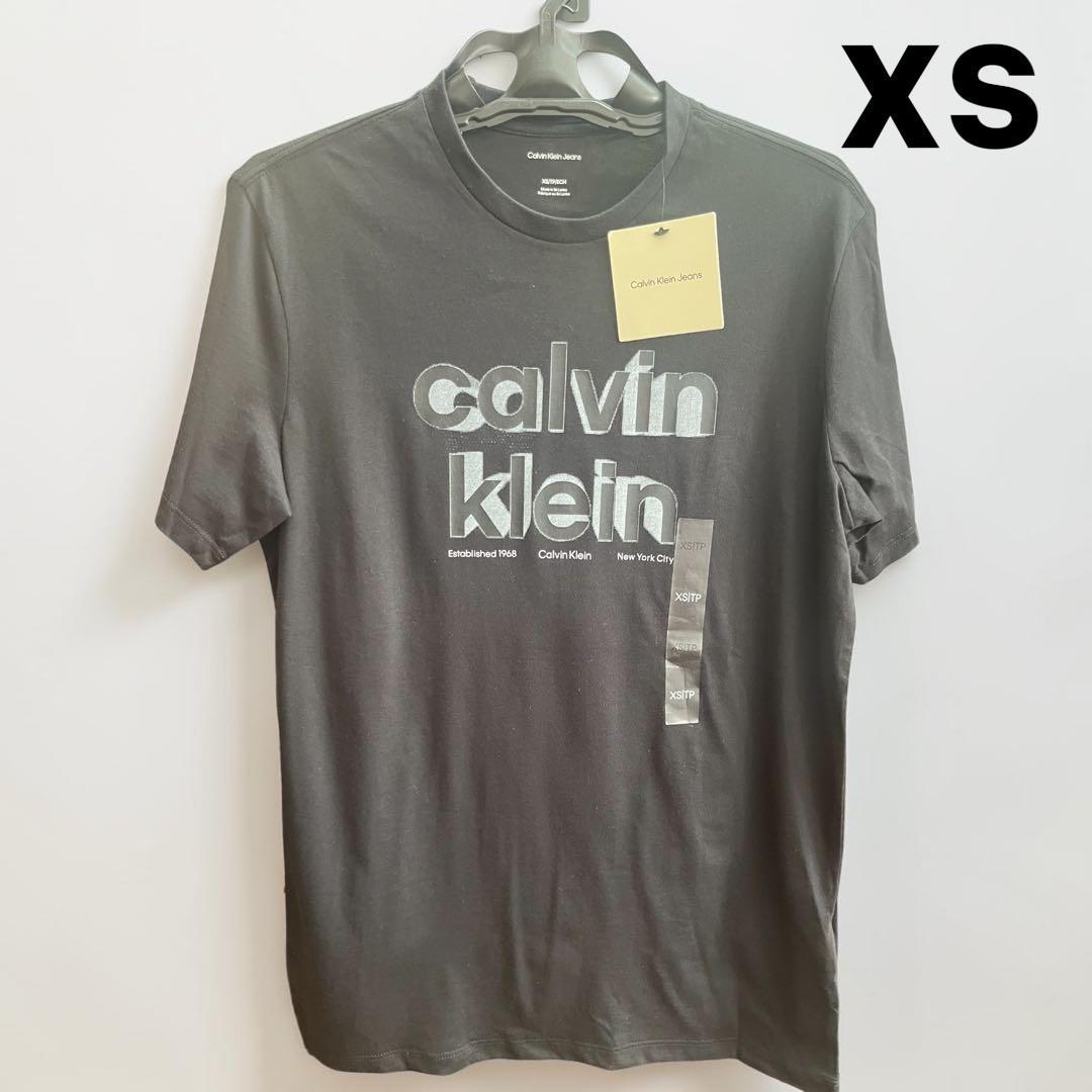 カルバンクラインジーンズ Tシャツ XS 半袖 ロゴ プリント CK 綿 黒