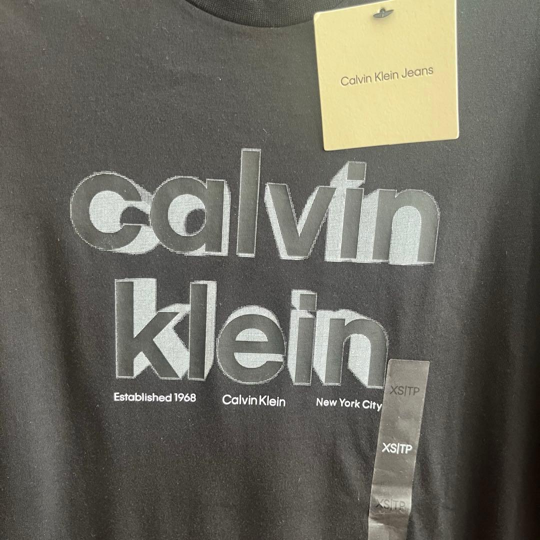 カルバンクラインジーンズ Tシャツ XS 半袖 ロゴ プリント CK 綿 黒