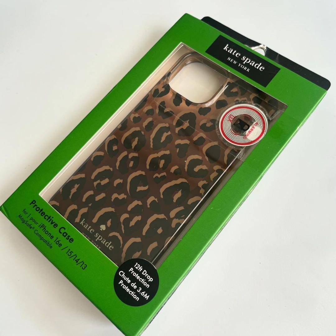 Kate Spade ヒョウ柄 iPhoneケース(16e/ 15/14/13)