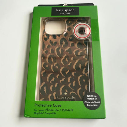 Kate Spade ヒョウ柄 iPhoneケース(16e/ 15/14/13)