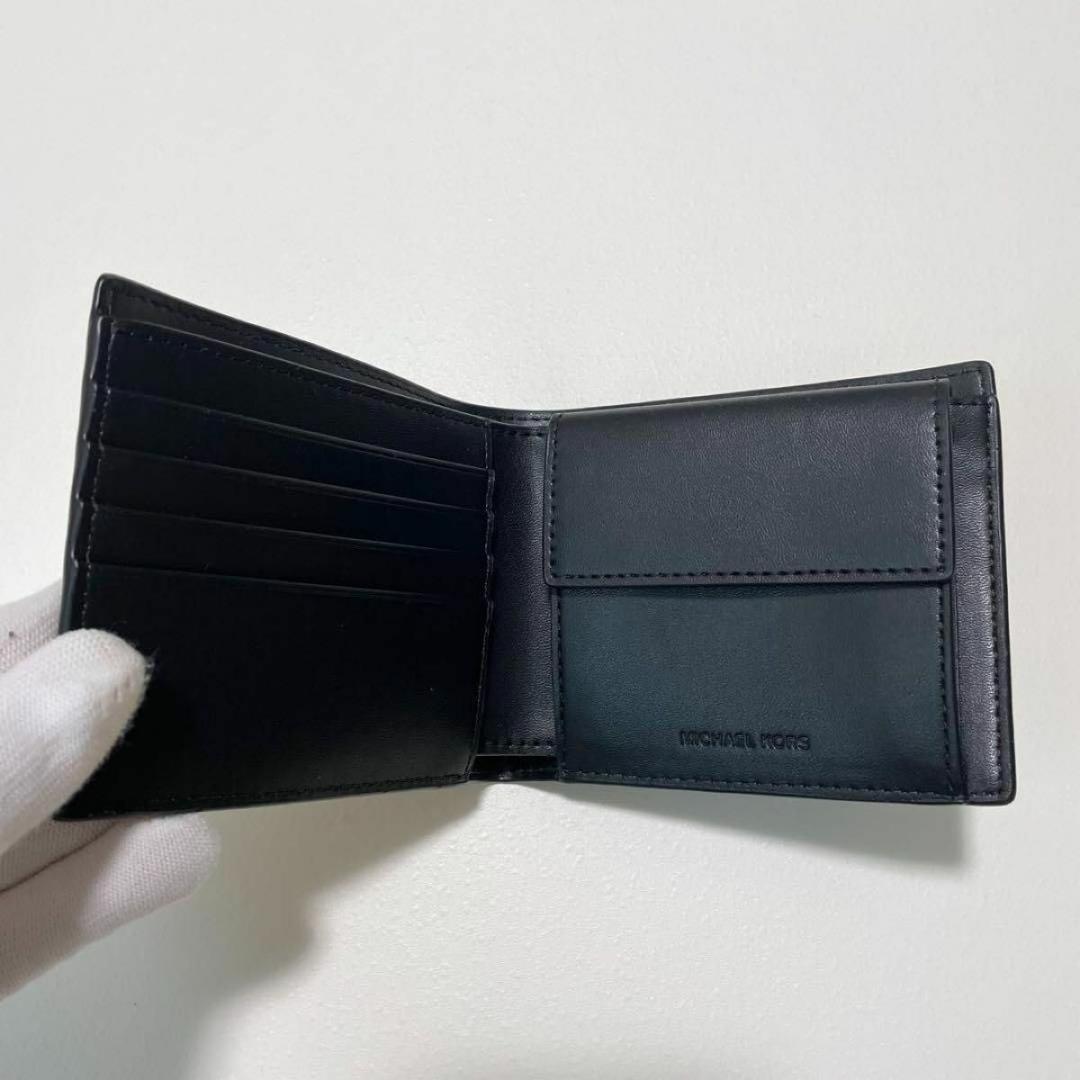 MICHAEL KORS マイケルコース 財布 折り財布 二つ折り財布 ウォレット メンズ シグネチャー コンパクト 紺 ネイビー