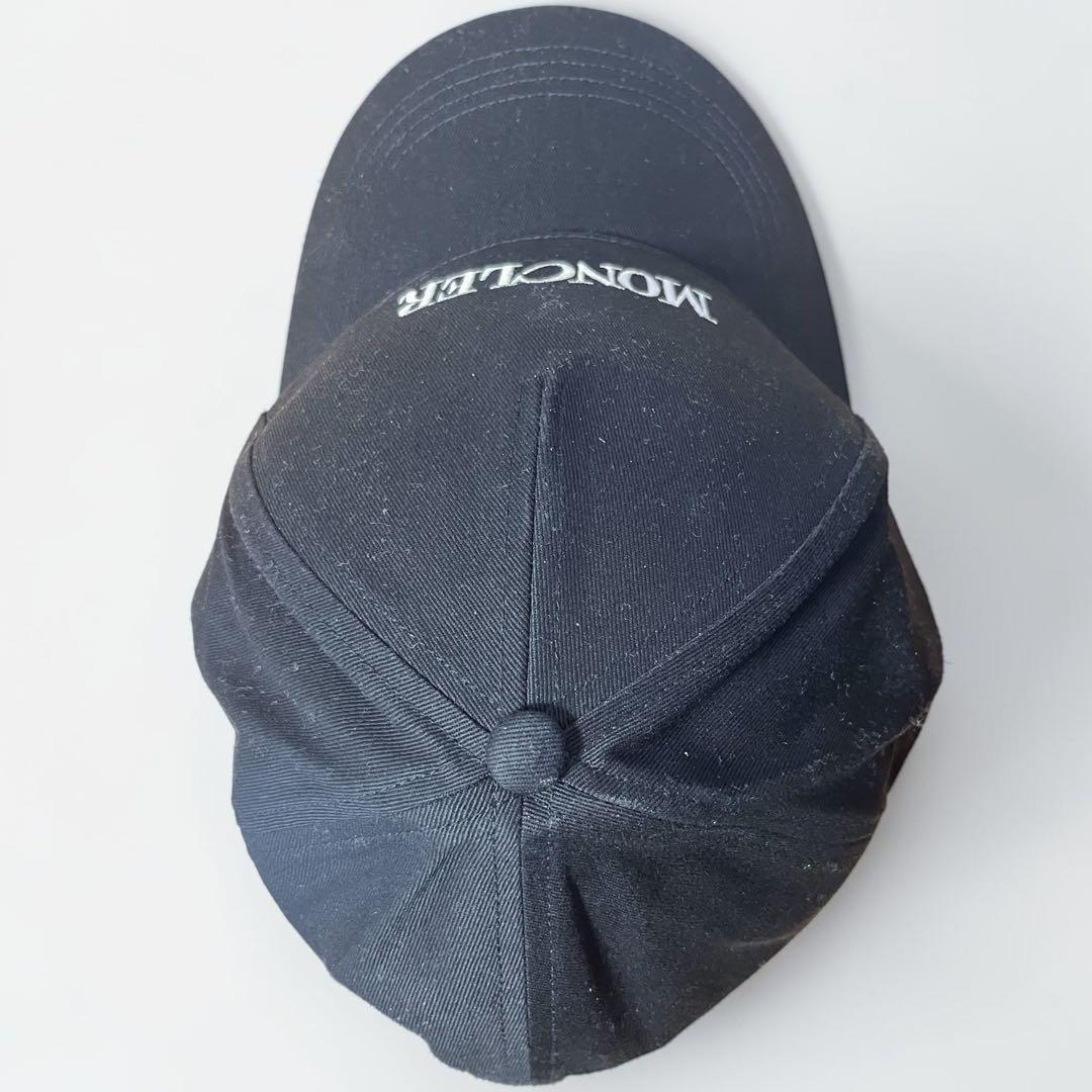 モンクレール 黒 ベースボールキャップ 帽子 ロゴ シンプル 新品未使用