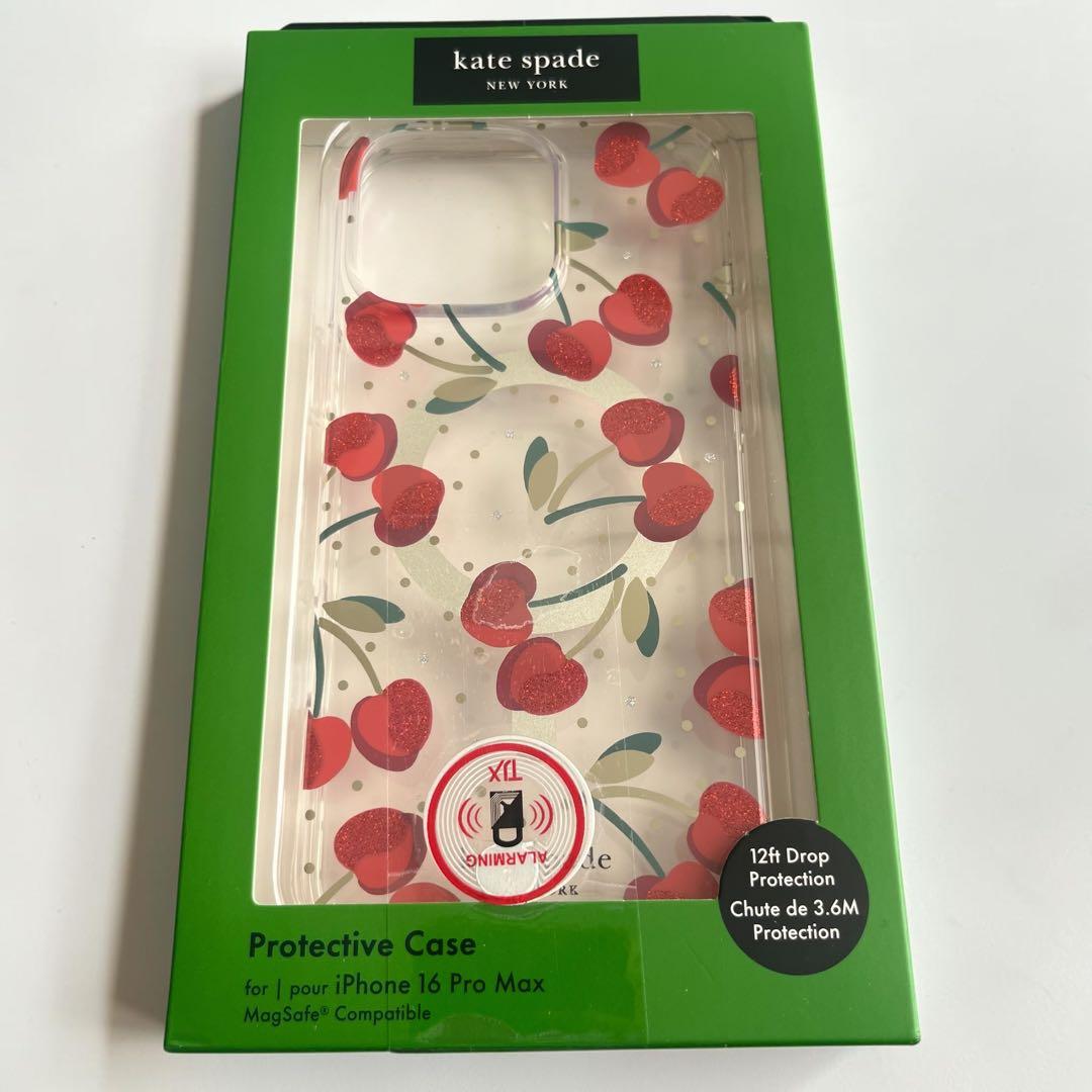 kate spade iPhone 16 Pro Max ケース さくらんぼ柄