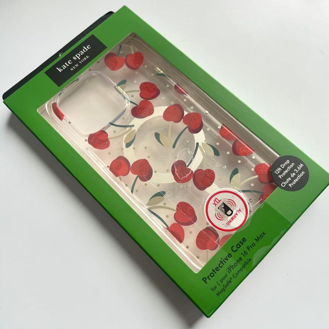 kate spade iPhone 16 Pro Max ケース さくらんぼ柄