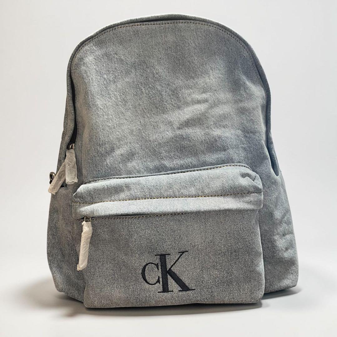 【新品未使用】Calvin Klein CK デニム リュック 大容量 海外限定