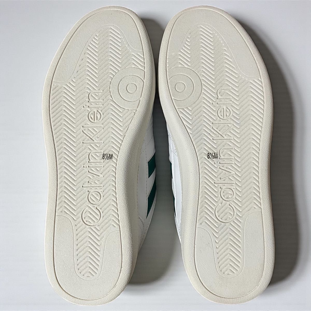 Calvin Klein スニーカー ホワイト グリーン 人気色 CKロゴ ワンポイント 26.5cm